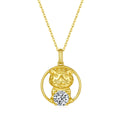 Gold-plated sterling silver Chinese zodiac tiger pendant with moissanite