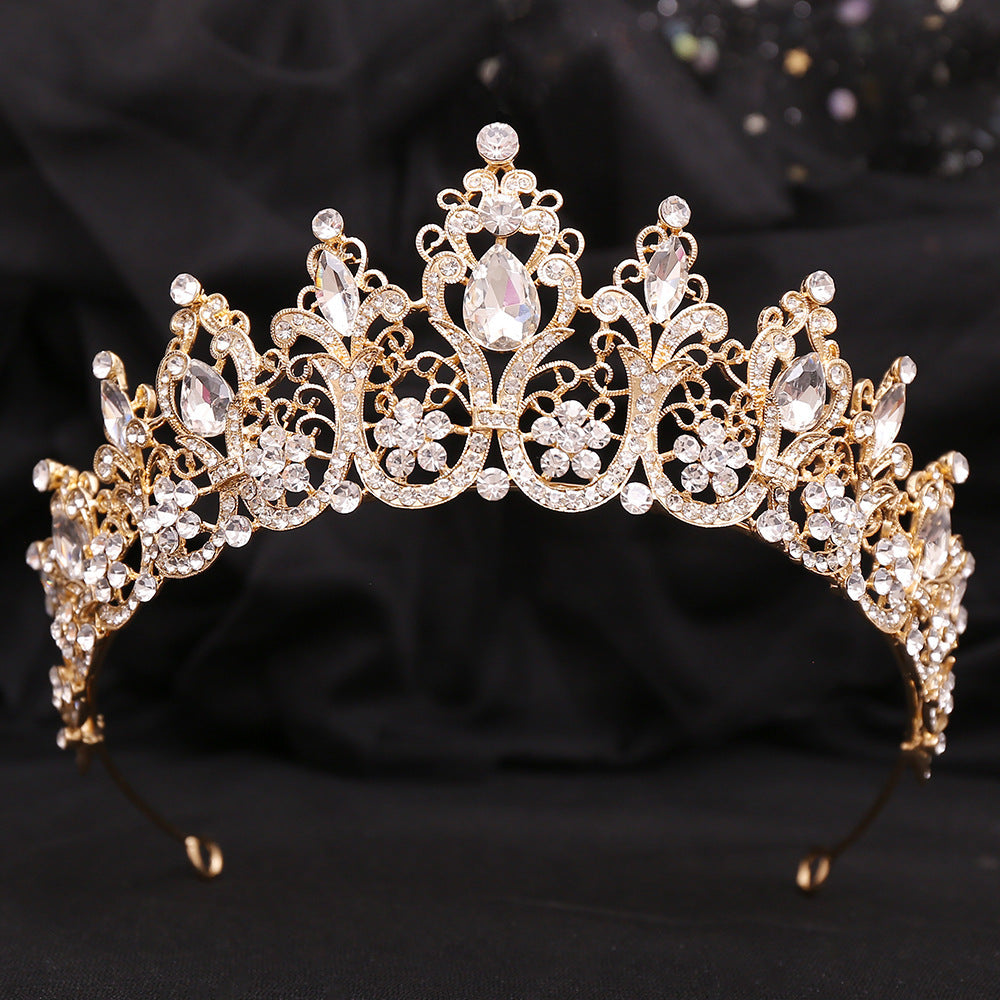 Crystal Bridal Headpiece in Silver-Tone or Gold-Tone, Clear or Red Accents — Wedding Hair Accessory