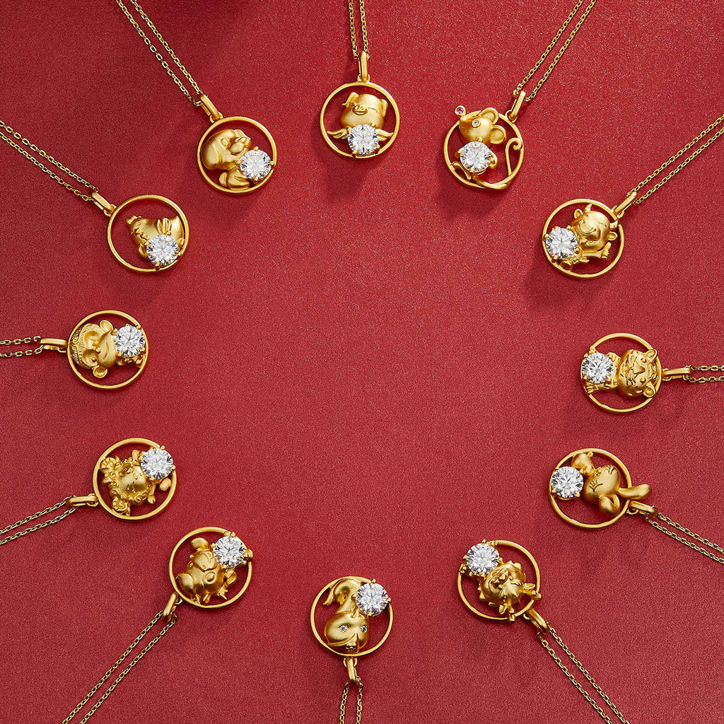 Sterling Silver Chinese Zodiac Monkey Necklace With 1 ct Moissanite, D Color VVS1 — finish detail