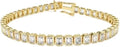14K Yellow Gold-Plated Sterling Silver Emerald Tennis Bracelet