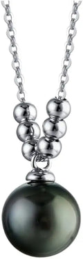 Sterling Silver Black Pearl Heart Necklace