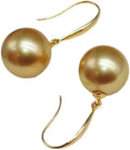 Gold-Tone Round Pearl Drop Earrings