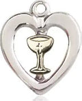 Sterling Silver Heart Cuban Link Pendant