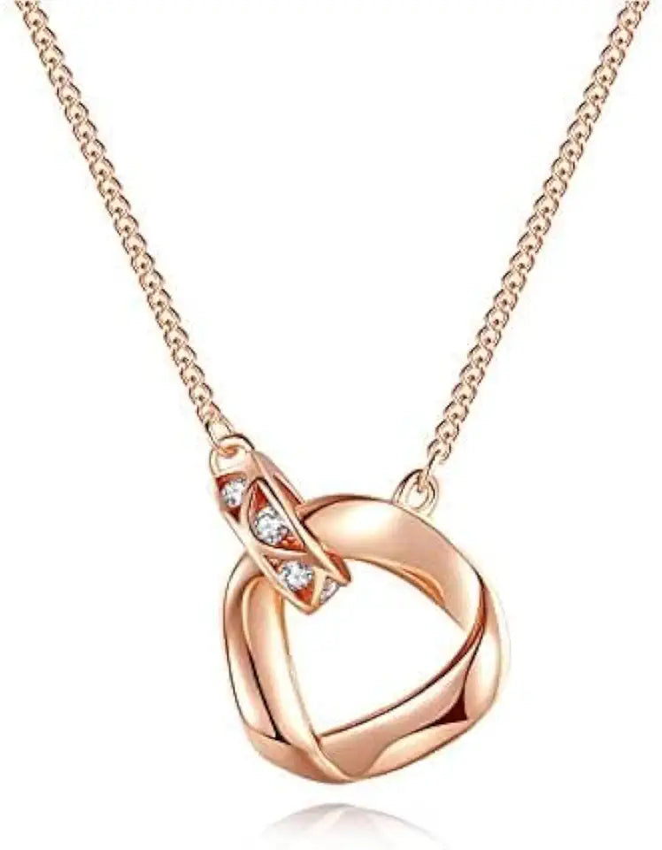 Gold-Tone Sterling Silver Moissanite Interlocking Necklace