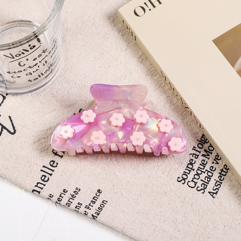Cellulose Acetate Butterfly Hair Claw Clip in Four Designs — Everyday Grip Clip for Women
