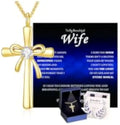 18K Gold-Plated Sterling Silver Moissanite Cross Necklace