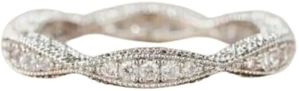 Gold-Tone Sterling Silver Round Moissanite Wedding Band