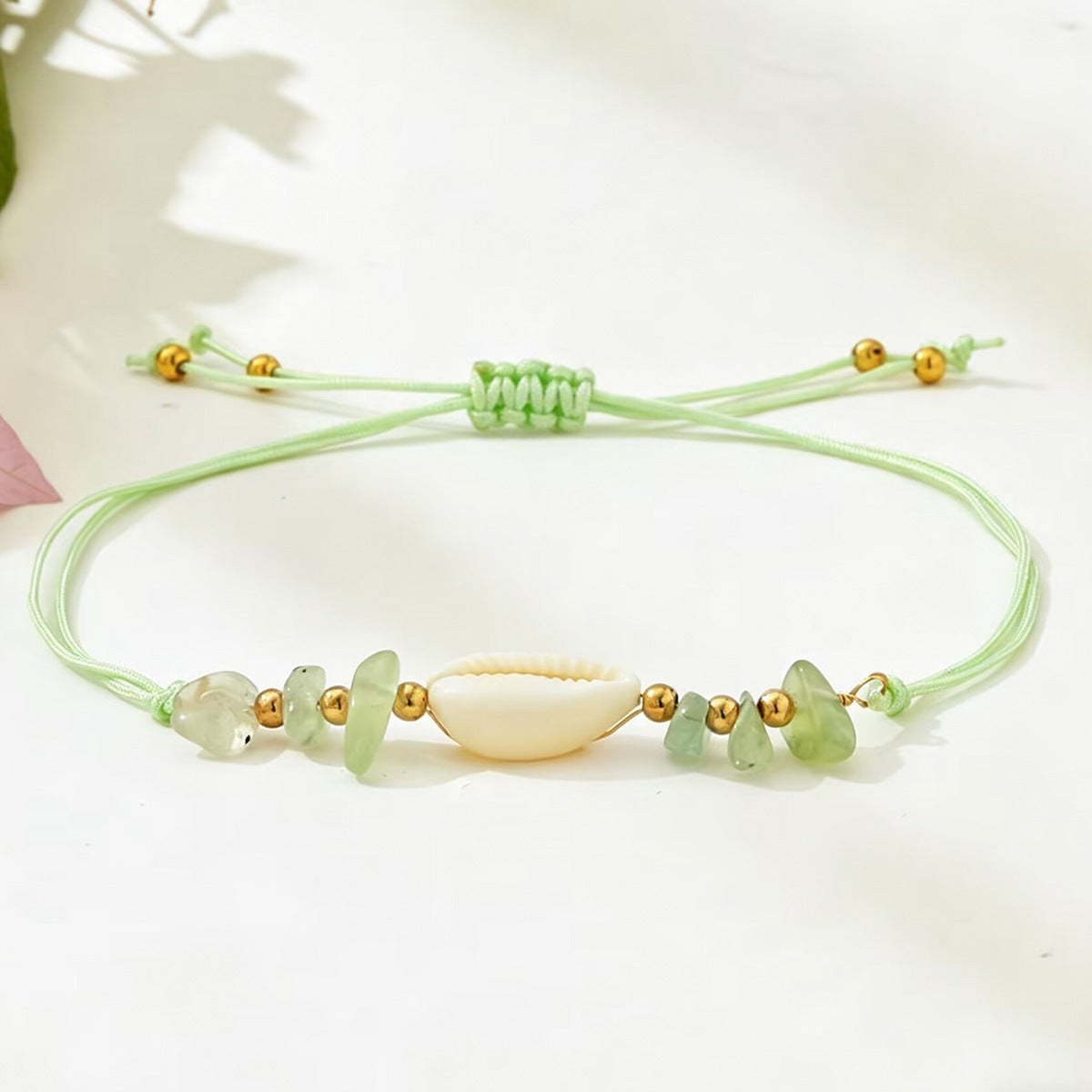 Hand-Woven Shell and Natural Stone Bracelet, Five Styles — Summer Beach Bracelet for Women