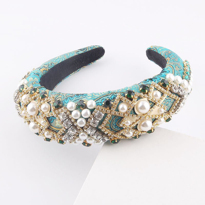Oversized Baroque Padded Headband for Women, Three Designs — detail close-up