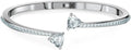 Rhodium-Plated Heart Bracelet
