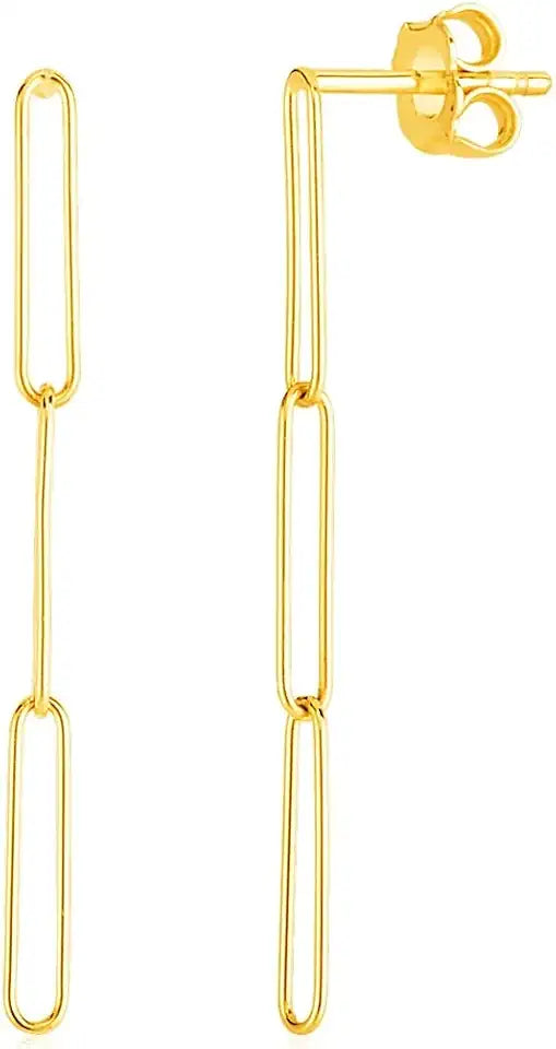 Gold-Tone Drop Paperclip Earrings