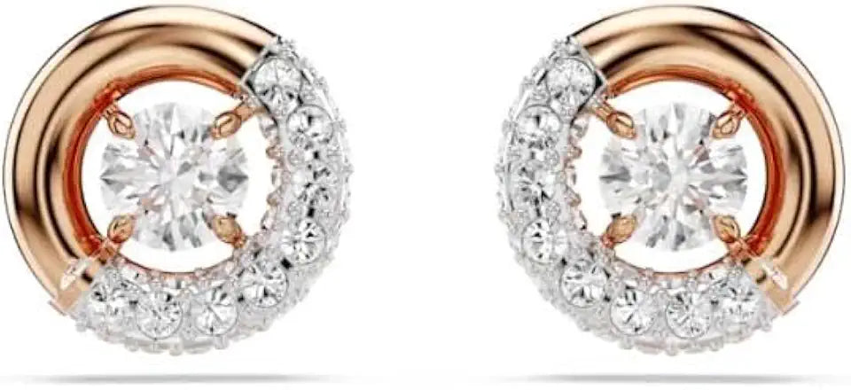Rose Gold-Tone Round Stud Earrings