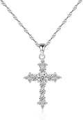 Gold-Tone Moissanite Cross Necklace