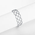 Sterling silver mesh cutout ring, silver finish