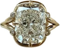 Gold-Tone Sterling Silver Moissanite Engagement Ring
