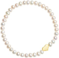 Gold-Tone Freshwater Pearl Heart Bracelet