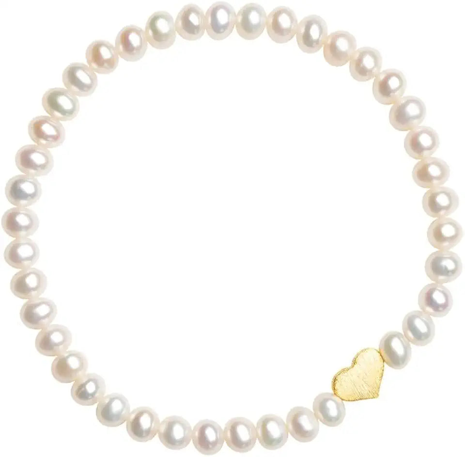 Gold-Tone Freshwater Pearl Heart Bracelet
