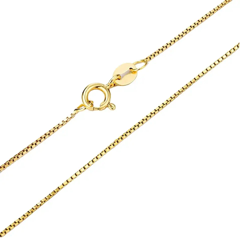 Gold-Tone Box Chain Necklace, 0.65mm
