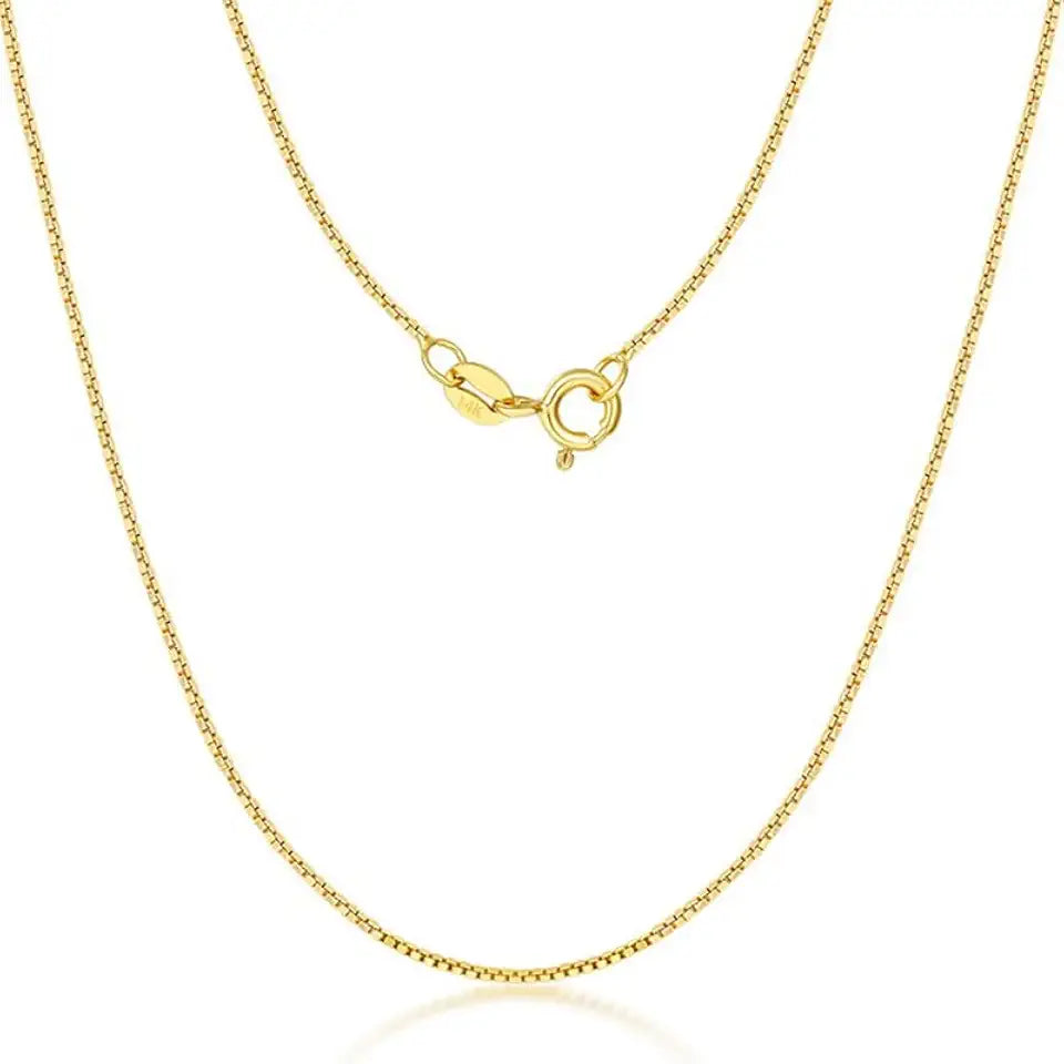 Gold-Tone Box Chain Necklace, 0.6mm