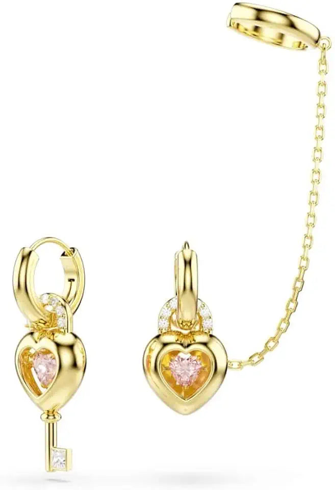 Gold-Tone Drop Heart Earrings