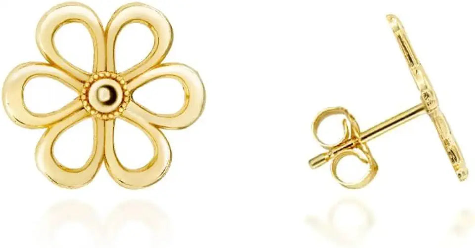 Gold-Tone Stud Floral Earrings