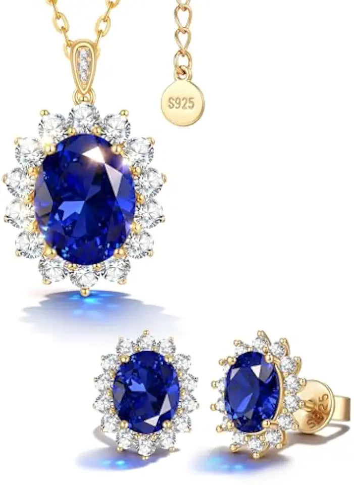 Sapphire Stud Jewelry Set