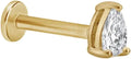 Gold-Tone Teardrop Cubic Zirconia Stud Body Jewelry