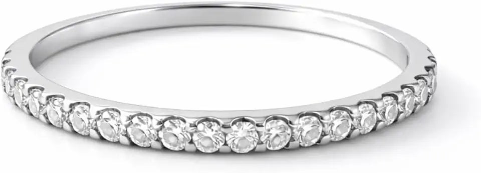 Gold-Tone Lab-Grown Diamond Wedding Band