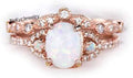 Gold-Tone Sterling Silver Oval Opal Jewelry Set