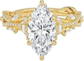 Gold-Tone Moissanite Floral Engagement Ring