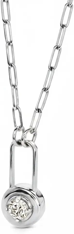 Gold-Tone Oval Moissanite Necklace