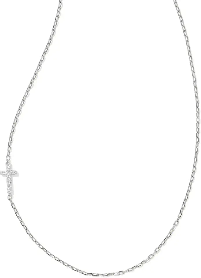 Sterling Silver Topaz Cross Necklace