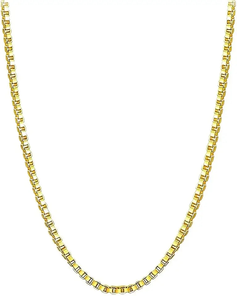 Gold-Tone Box Chain Necklace, 1mm