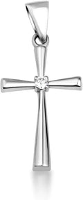 Gold-Tone Cross Solitaire Necklace