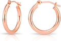 Gold-Tone Round Hoop Earrings, 2mm