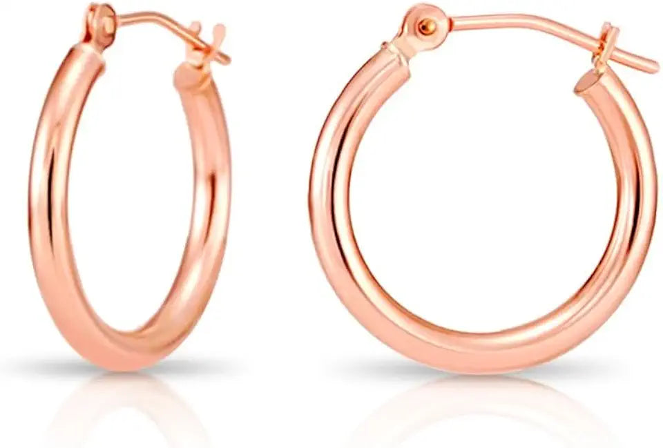 Gold-Tone Round Hoop Earrings, 2mm
