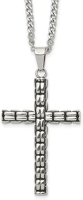 Stainless Steel Cross Cuban Link Necklace