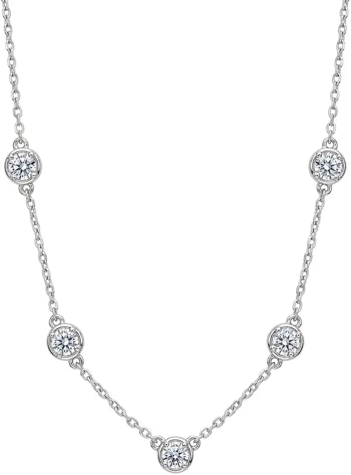 Yellow Gold-Plated Lab-Grown Diamond Necklace