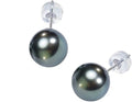 Gold-Tone Black Pearl Stud Earrings