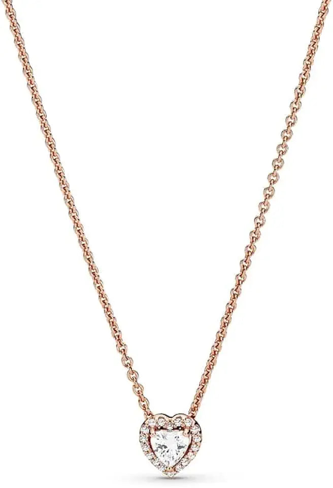 Gold-Tone Cubic Zirconia Heart Necklace