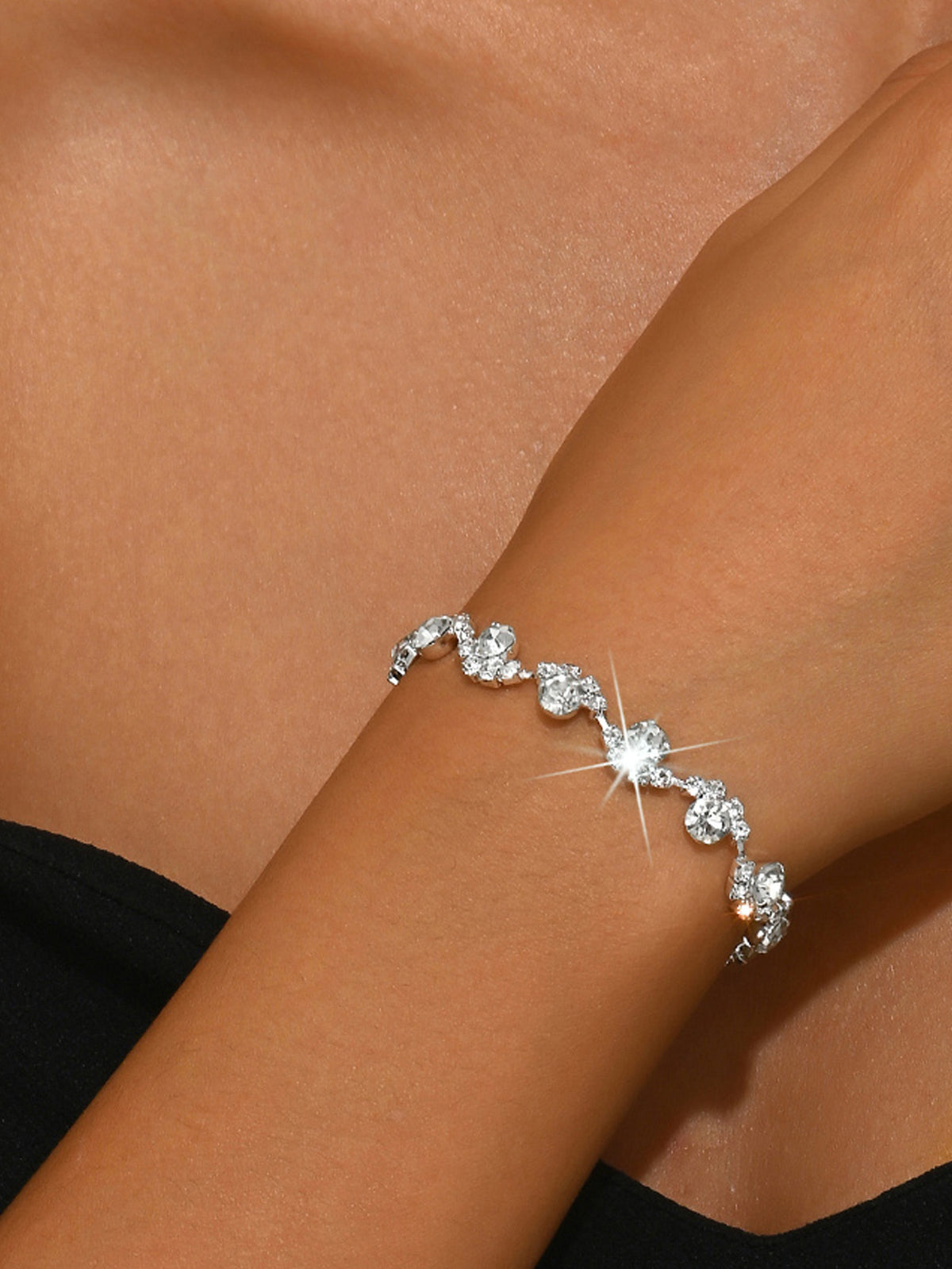 Pearl and Rhinestone Bracelet for Women in Ten Styles — Silver, Gold, Rose Gold or Gun Black Tone