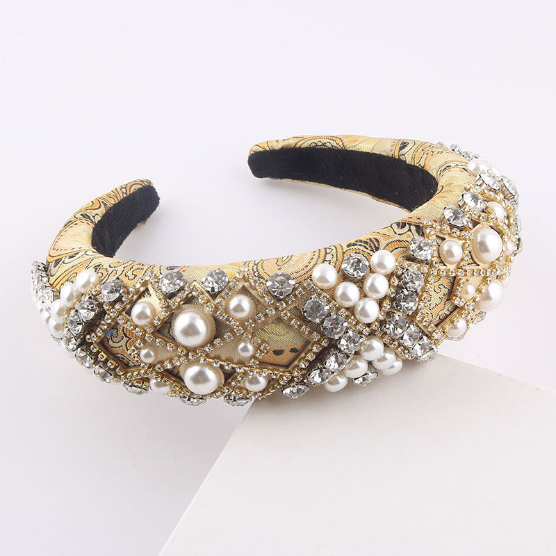 Oversized Baroque Padded Headband for Women, Three Designs — finish detail