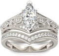 Sterling Silver Wedding Band Jewelry Set