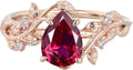 Gold-Tone Pear-Cut Birthstone Engagement Ring