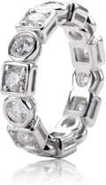 Sterling Silver Moissanite Wedding Band