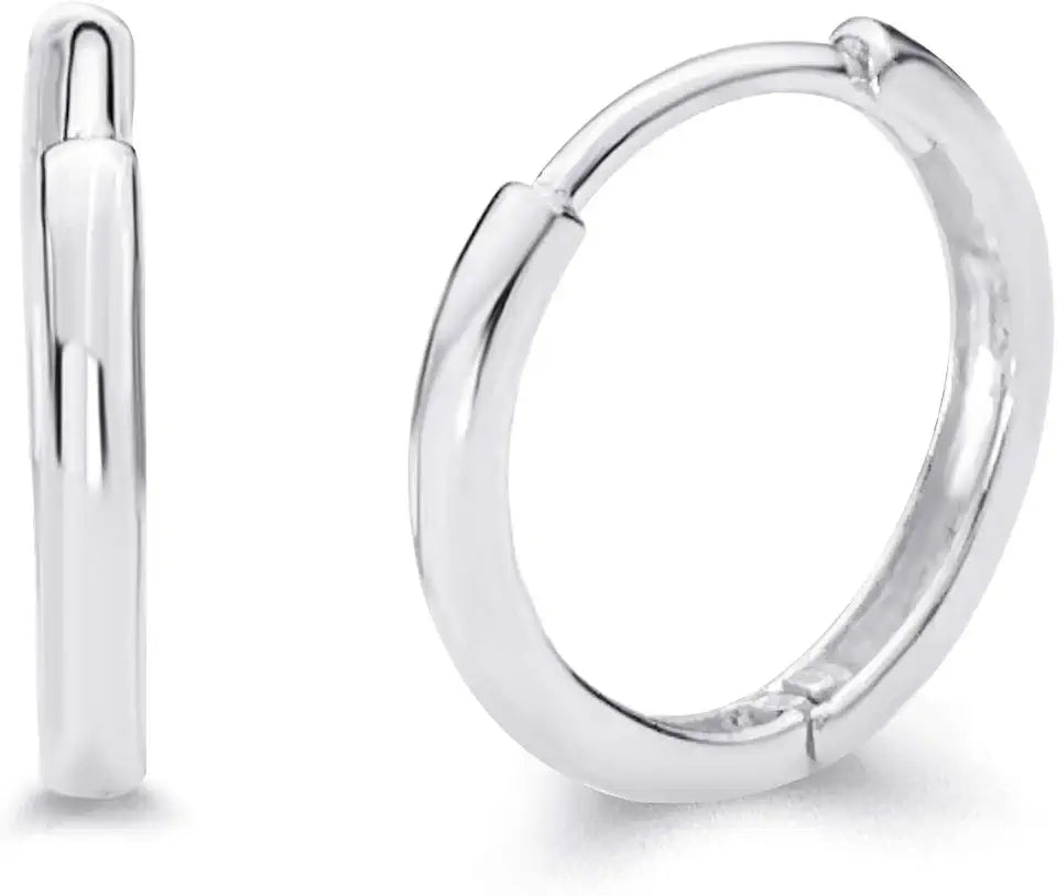 Gold-Tone Hoop Huggie Earrings, 2mm