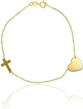 Gold-Tone Heart Cross Bracelet