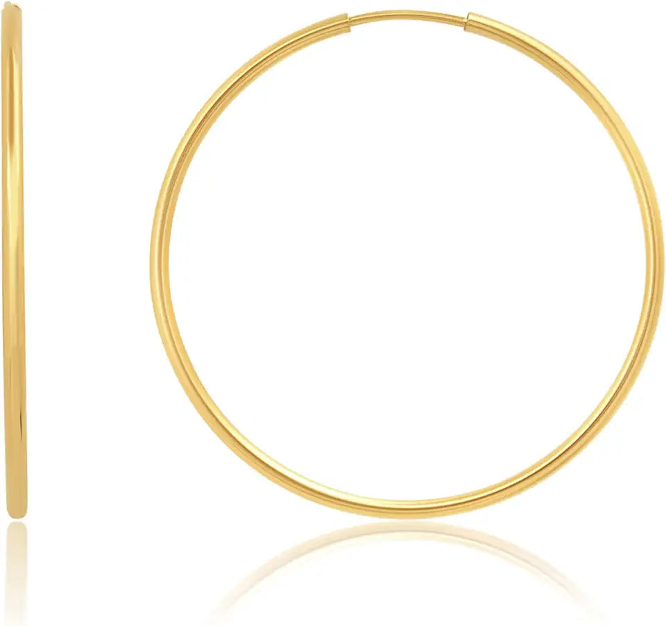 Gold-Tone Hoop Earrings, 1.5MM