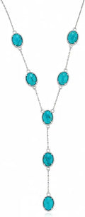 Sterling Silver Turquoise Drop Layered Necklace