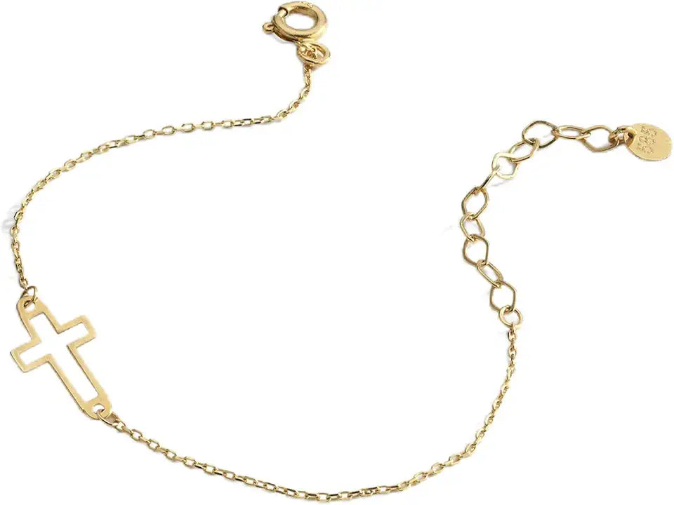 Gold-Plated Cross Bracelet